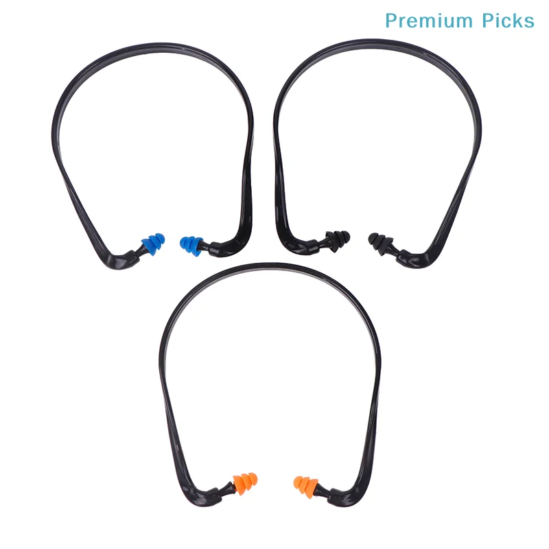 portable1PC Sleeping Working Noise Reduction Ear Plugs Soft Silicone Head-mounted Earplugs Protector Anti-Noise Earmuff