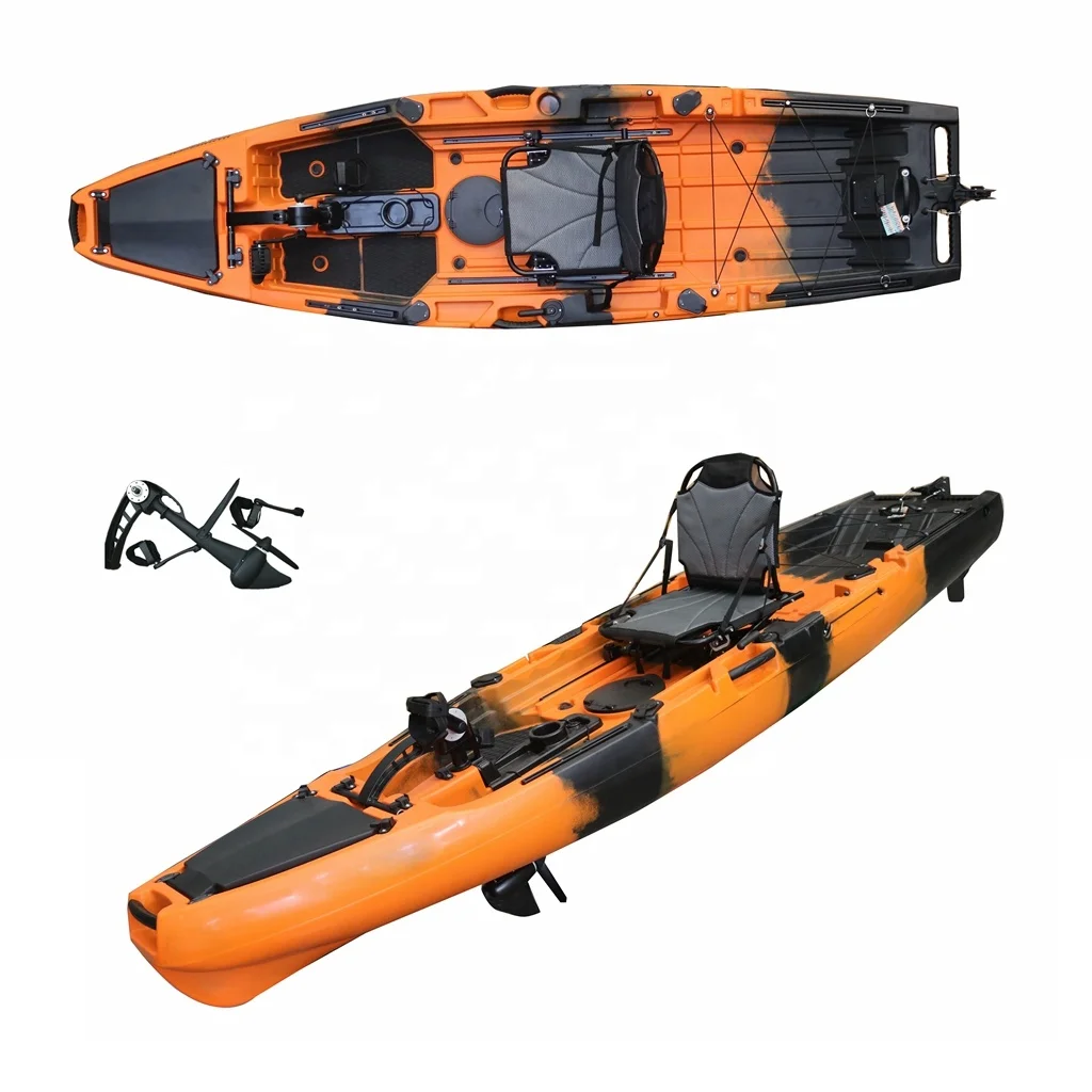 

Rotomolded Fishing Foot Pedal Drive Kayak Canoe Kayak One Person Hard Plastic 10.5ft PE Customized Canoa Kano 10 Ft Pedal Kayak