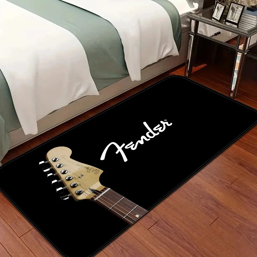 F-Fender Guitar Floor Mat Non-Slip Laundry Room Mat Laundry Decor Balcony Child Living Room Bedside Mats