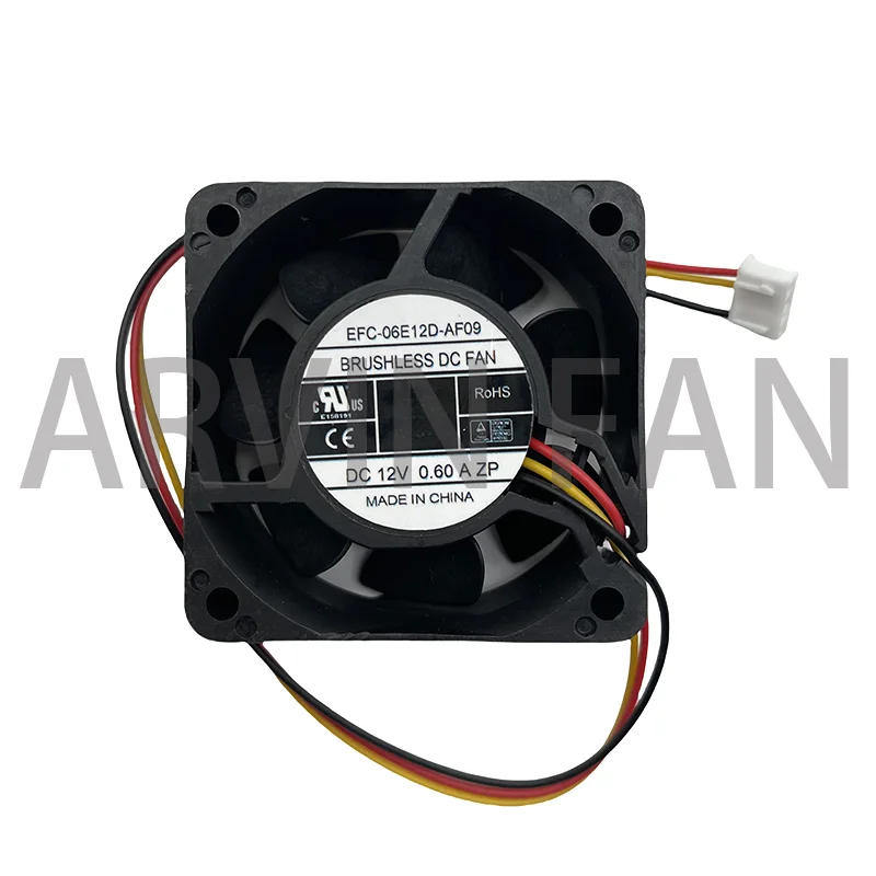 EFC-06E12D EFC-06E12D-AF09 6025 12V 0.60A 60X60X25mm 60mm 6cm Server Inverter Power Supply PSU Axial Cooling Fan