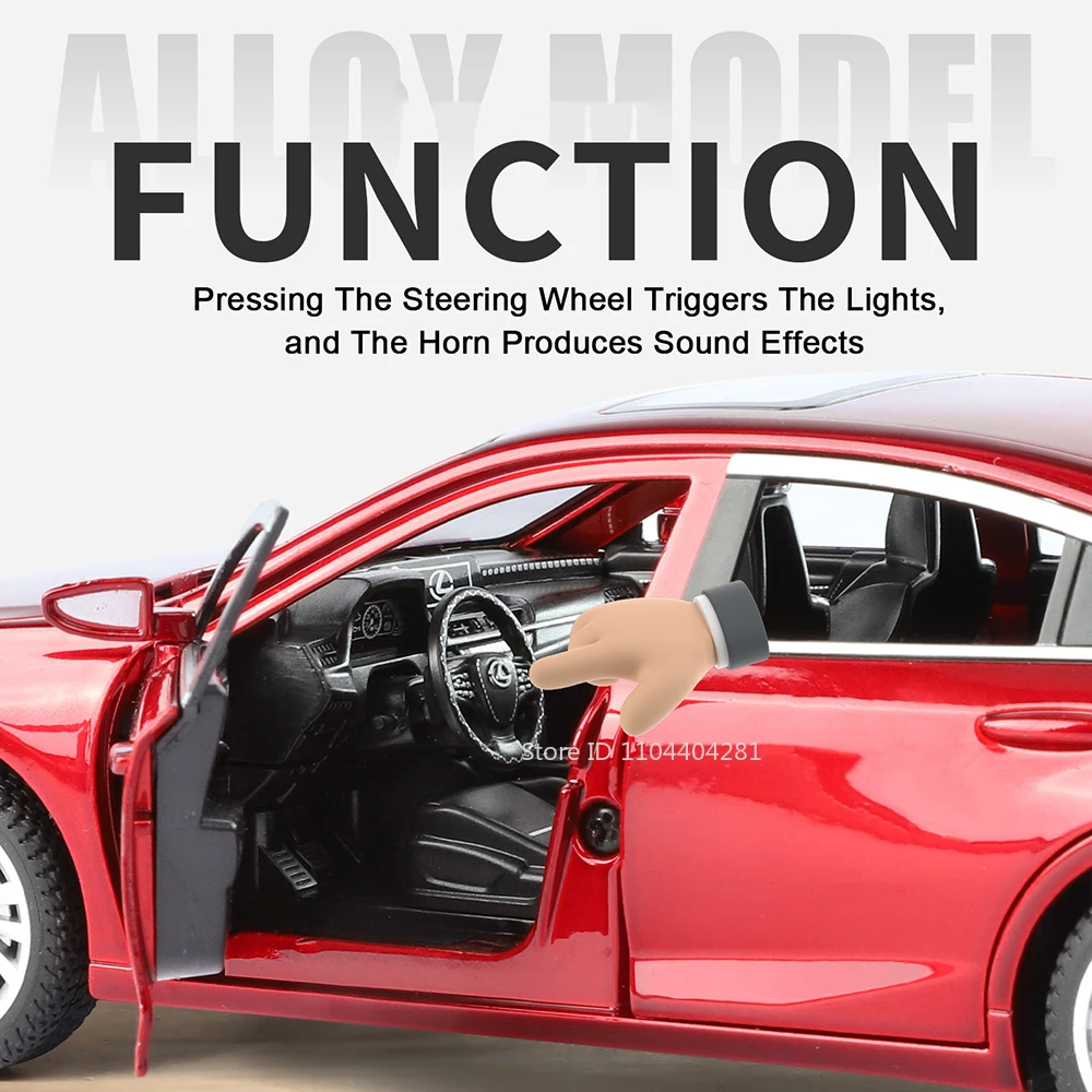 1:24 ES300H LX570 لعبة مجسمة مصغرة دييكاست سبيكة سيارة امتصاص الصدمات نماذج رائعة ضوء الصوت التراجع سيارات الديكور
