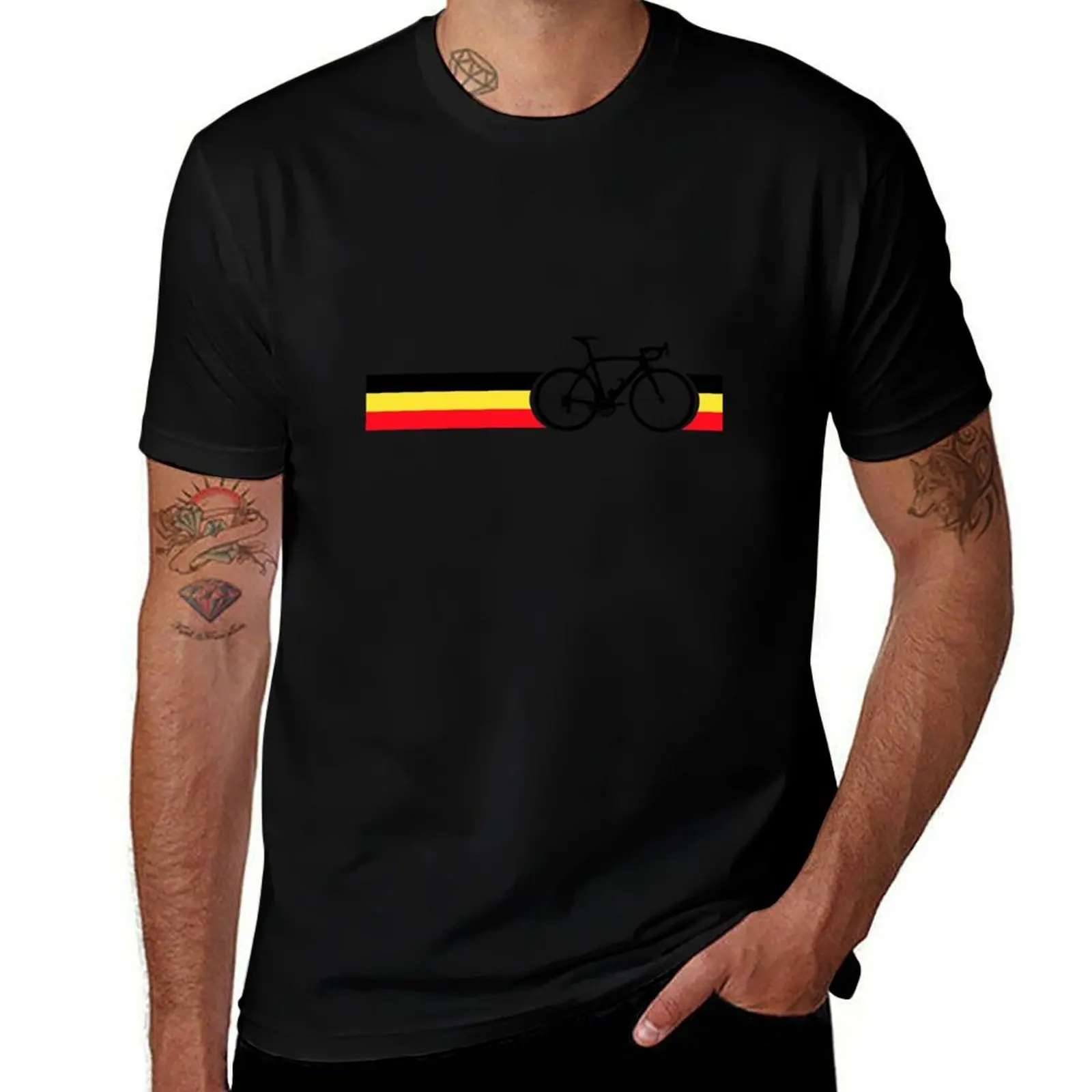 

Bike Stripes Belgian National Road Race T-Shirt t shirt man luxury man t shirts high quality luxury brand T-Shirt