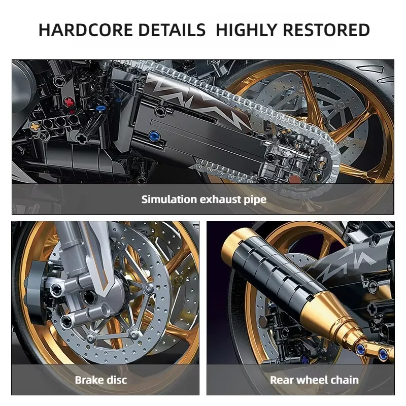 2000 قطعة + 1:5 MOC التقنية البلاتين نموذج دراجة نارية اللبنات سباق الدراجات النارية عرض مجموعة للطفل الكبار هدايا عيد الميلاد