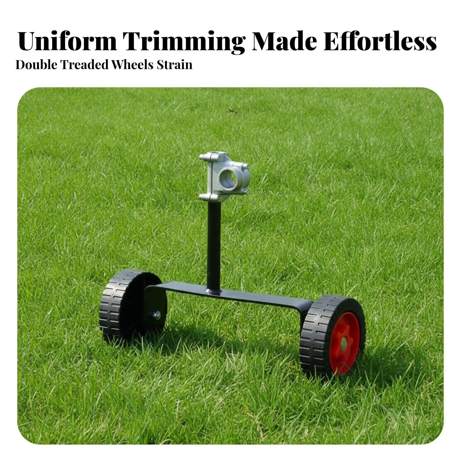 Support Wheel for Grass Trimmer Brush Cutter Attachment Mower Wheel with Metal Frame Rubber Tire Lawn Mower Garden Tool Set