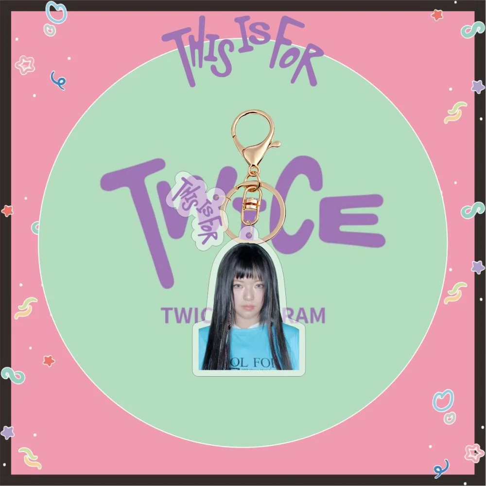 KPOP المعبود مرتين هذا مخصص لألبوم Merch المفاتيح للنساء الرجال Kawaii الاكريليك حلقة رئيسية حامل الهدايا حقيبة السيارة إكسسوارات جذابة