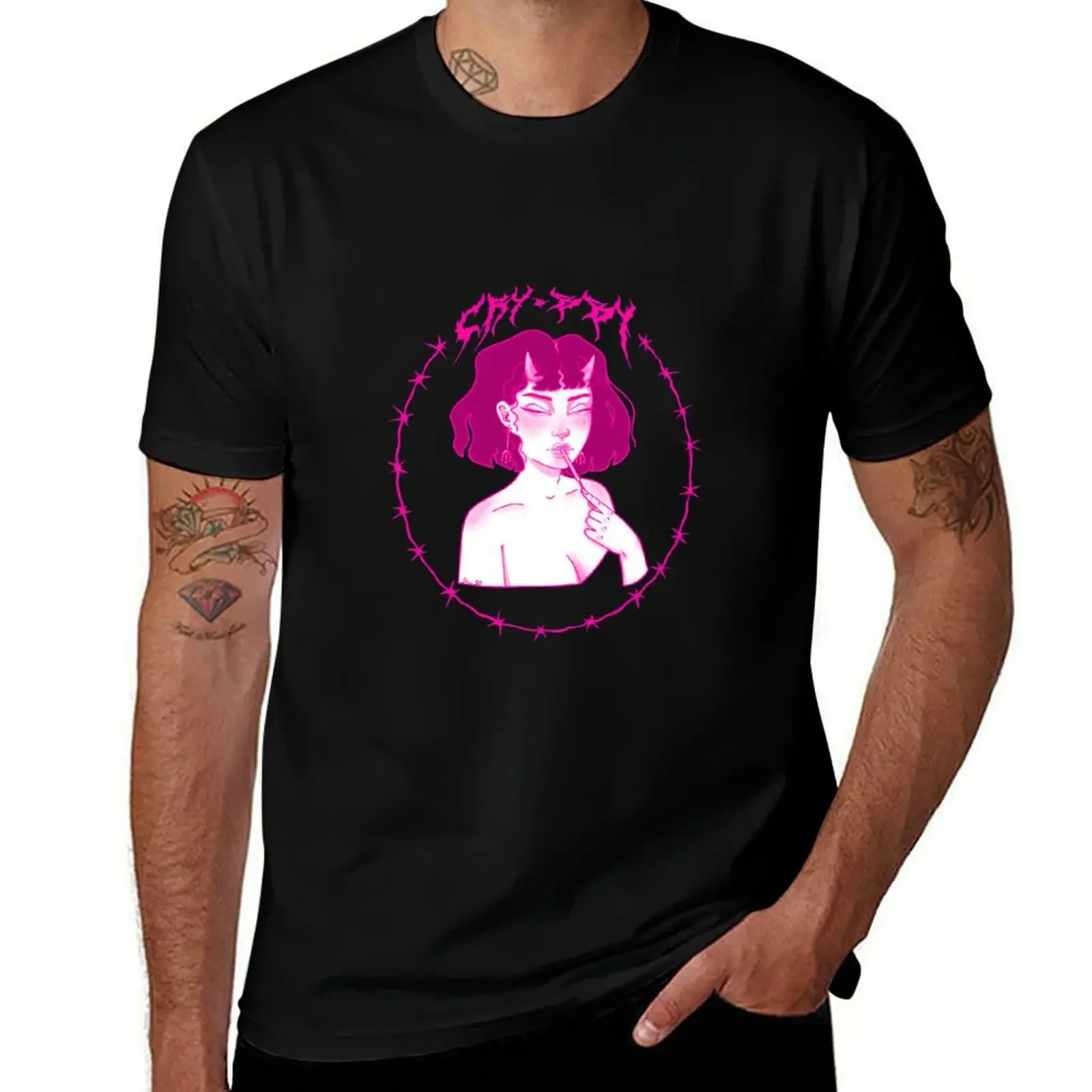 Crybby demon girl T-Shirt essential t shirt man t shirt customs mens big and tall t shirts