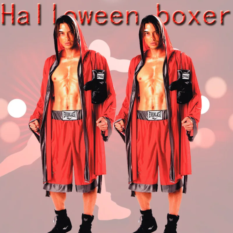 Unisex Cosplay Movie & tv Boxing Robe costumi coppia boxe Match Muay Thai uomo con cappuccio manica lunga mantello Robe uniforme Halloween