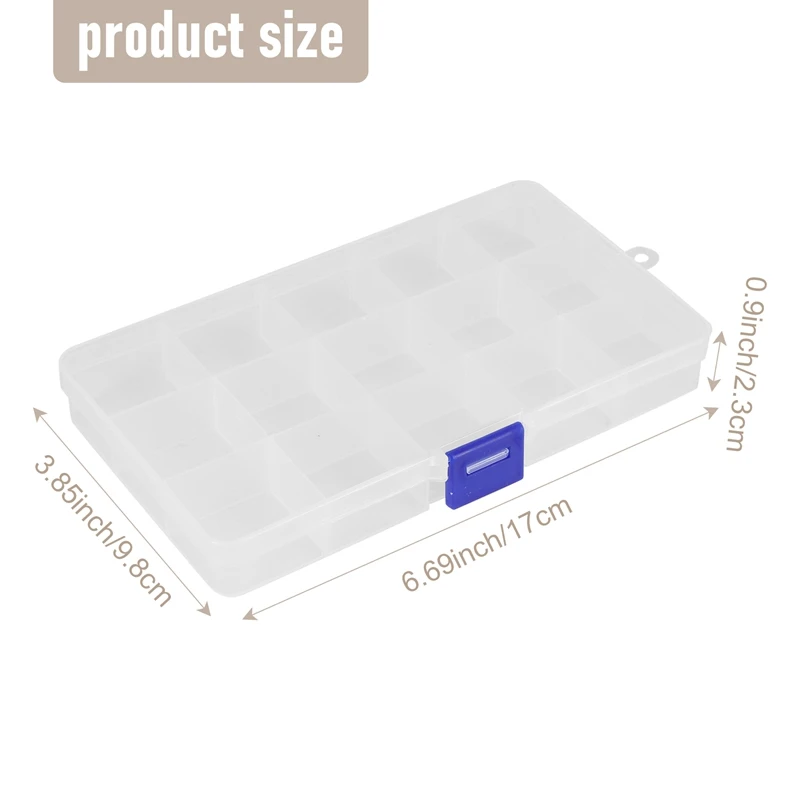 Пластиковая коробка-органайзер, 2 упаковки прозрачных бусин для ювелирных изделий, снастей, серег, бусин ручной работы (15 ячеек)