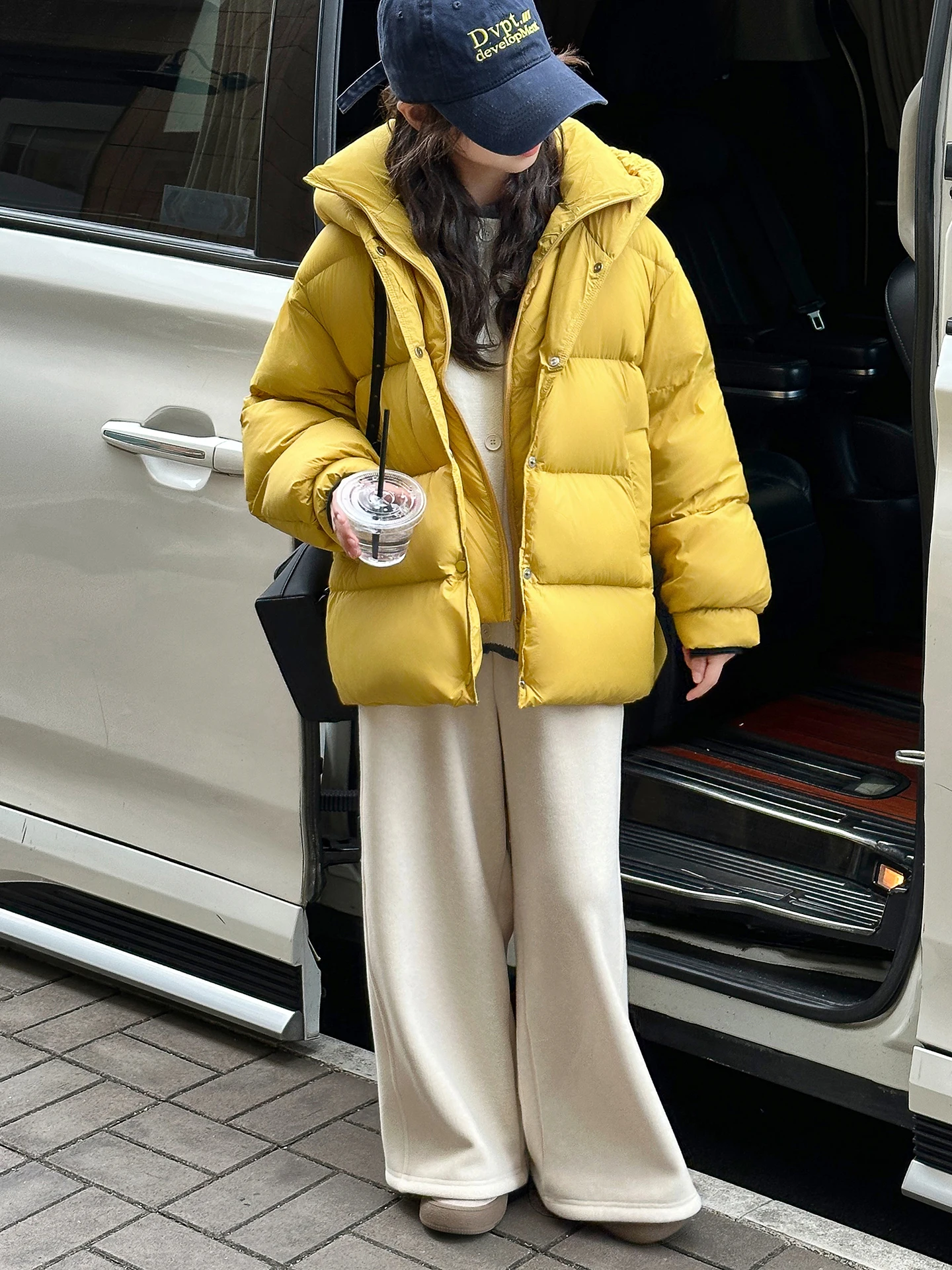 

Trendy Girls Cotton Jaet And Wide Leg Pants Set Autumn Winter Faion Two-Piece Suit Children's Warm Casual Wear