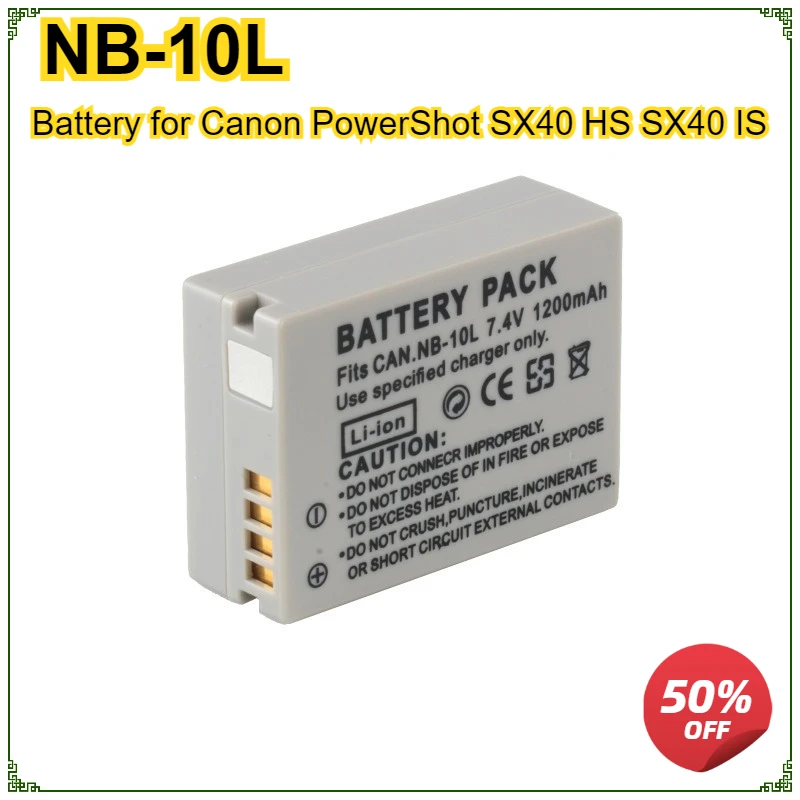 

NB-10L NB 10L NB10L Digital Battery for Canon G1X G15 G16 SX40HS SX50HS SX60HS SX40 SX60 SX50 Camera