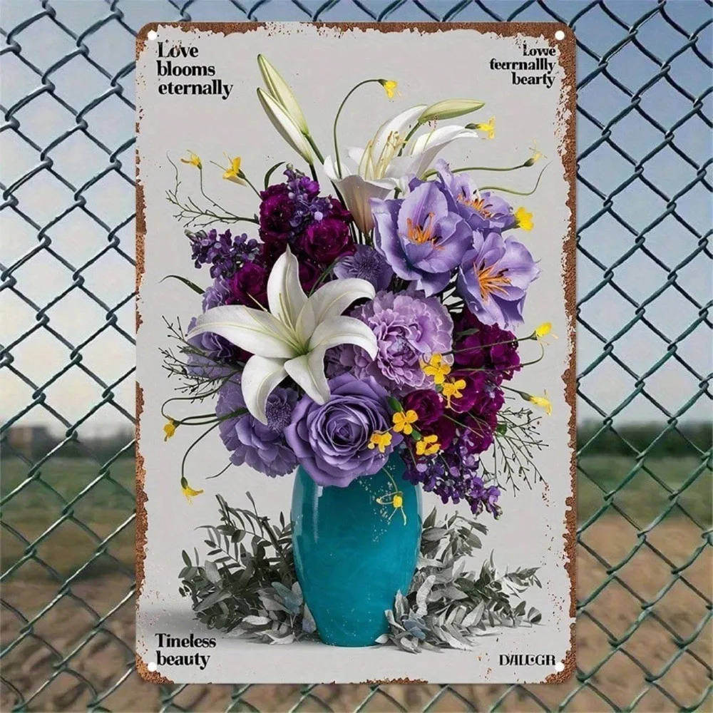 CIFBUY Vintage Bloom 2D-Blumen-Leinwand-Wandkunst, motivierendes Zitat-Schild, rustikale Bauernhaus-Heimdekoration für Schlafzimmer, Küche, Garten