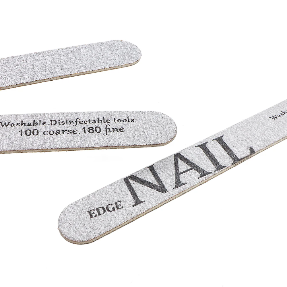 5Pcs/Lot Nail File Emery Boards For Nails 100/180 Grit Nail Files for Natural Nails Wood Chip Buffer Files Manicure Tools Set