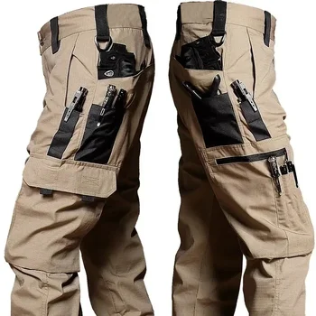 New Tactical Work Pants Men Outdoor Cargo Trousers Multi-pocket Waterproof Pant Autumn Spring Outdoor Workwear Hiking Trousers 3
