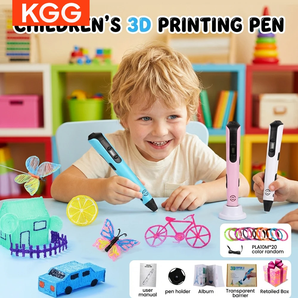 

2026 New 3D Printing Pen LCD Display 1.75mm PLA 0.7mm Nozzle Kids DIY Educational Craft Christmas Birthday Gift