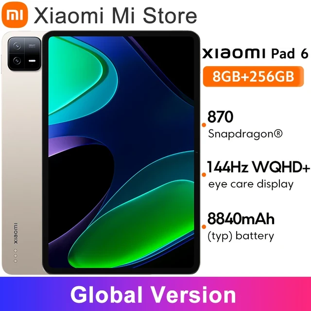 Global Version Xiaomi Pad 6 Snapdragon® 870 Tablet 33W Fast Charging 13MP  Camera 8GB+256GB 8840mAh 144Hz 11