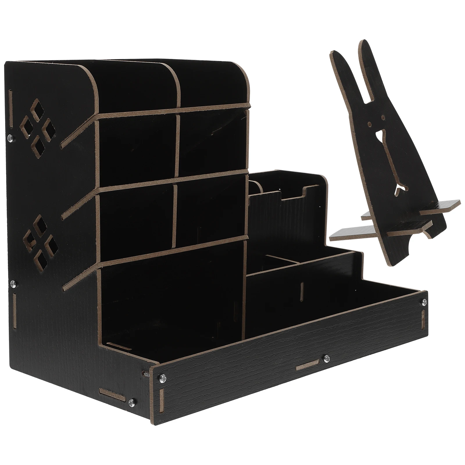 

Pen Holder Stationery Box Tall Drawer Organizer Desk Storage Black Cute for Tray Office Organizers and Accessories Manager