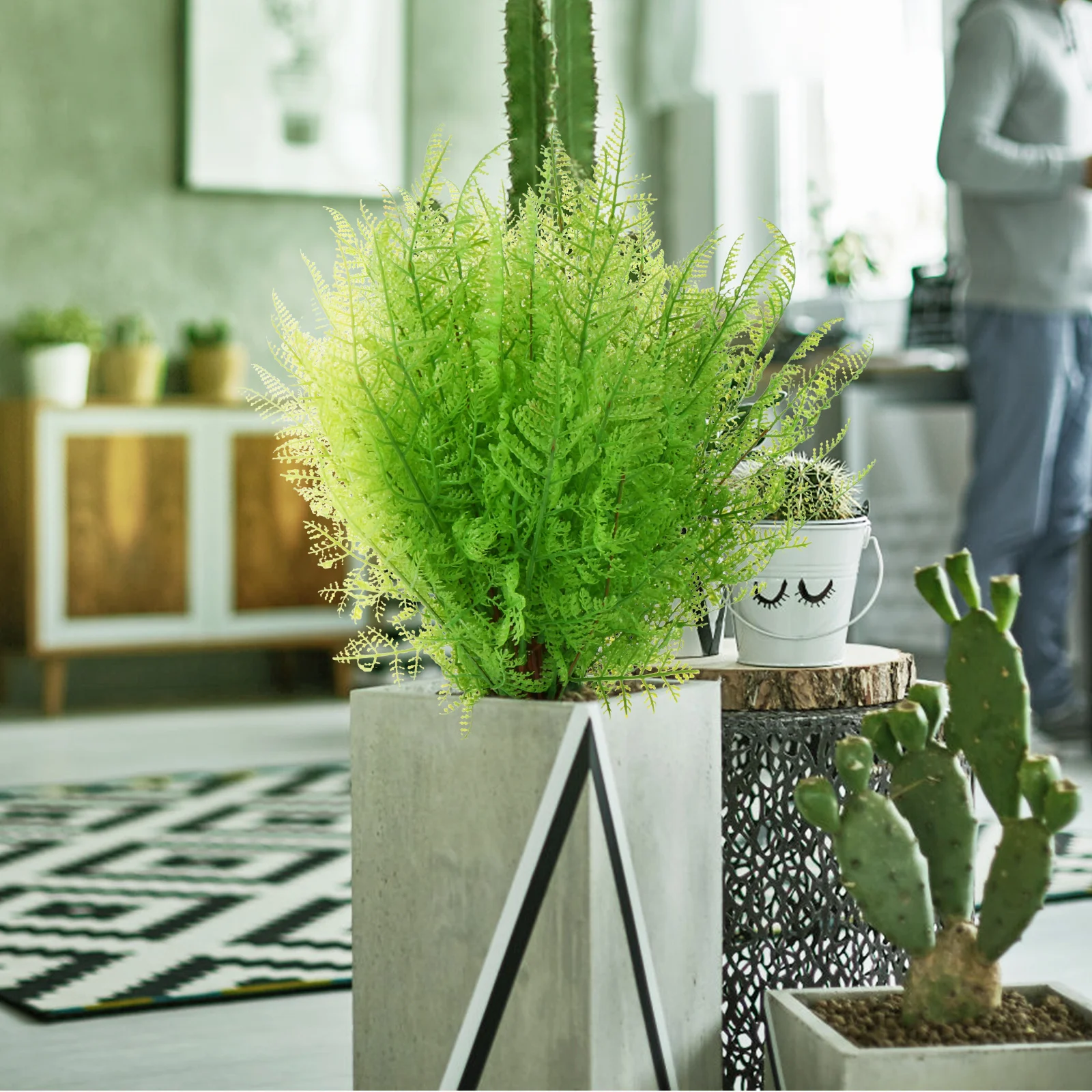 

4Pcs Faux Green Fern Decorative Greenery Artificial Greenery Ornament for Home Wall Decorations Handy Faux Green Fern