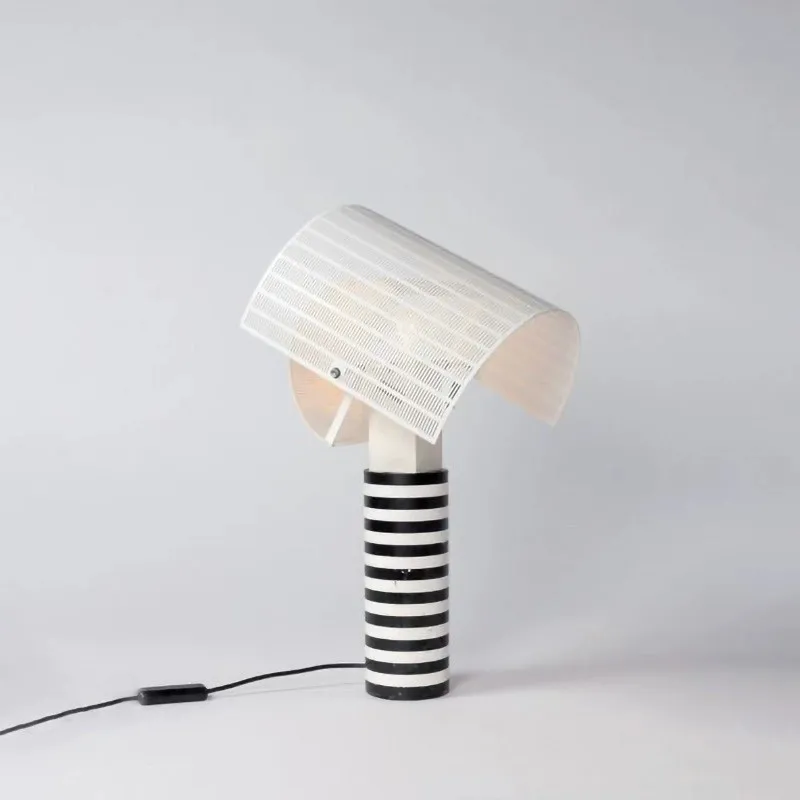 Imagem -04 - Nordic Creative Stripe Art Desk Lamp Decoração do Quarto Bedhead Sala de Estar Zebra Simples Preto e Branco Stripe Lamp