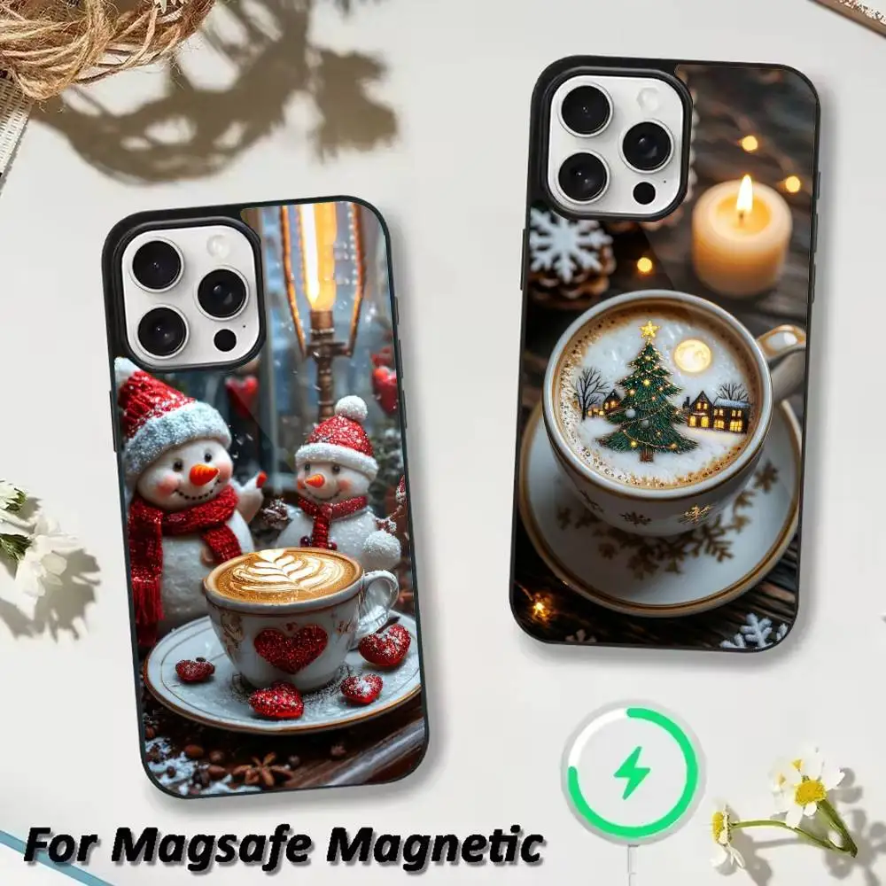 

Winter Style Coffee Christma Phone Case For iPhone 17,16,15,14,13,12,Plus,Pro,Max for Magsafe Magnetic Wireless Charging