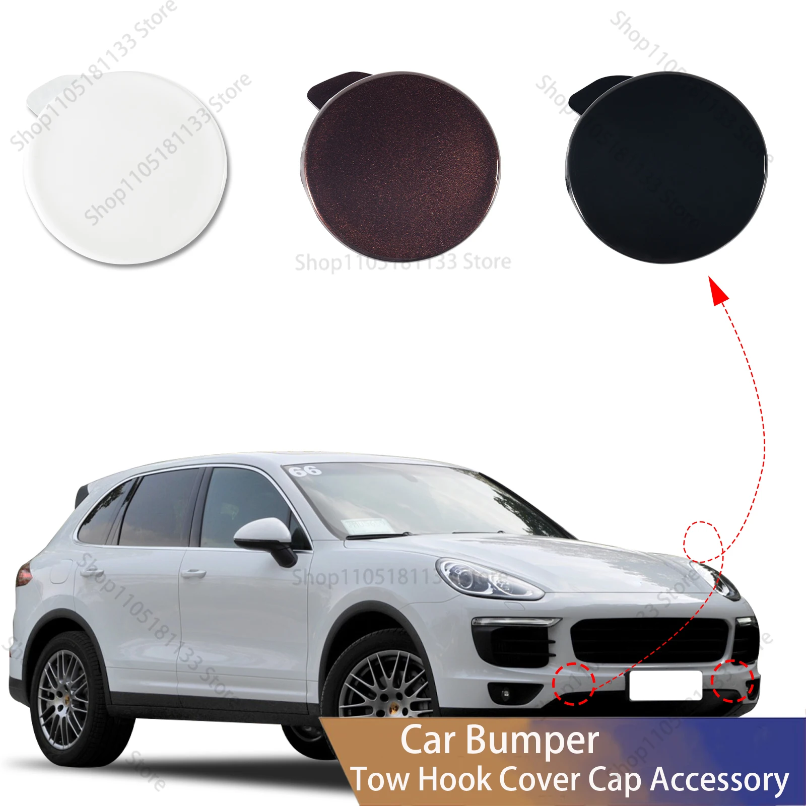 For Porsche Cayenne 92A Base 2015-2018 Front Bumper Tow Hook Cover 95850515640 OE Replacement Premium Quality
