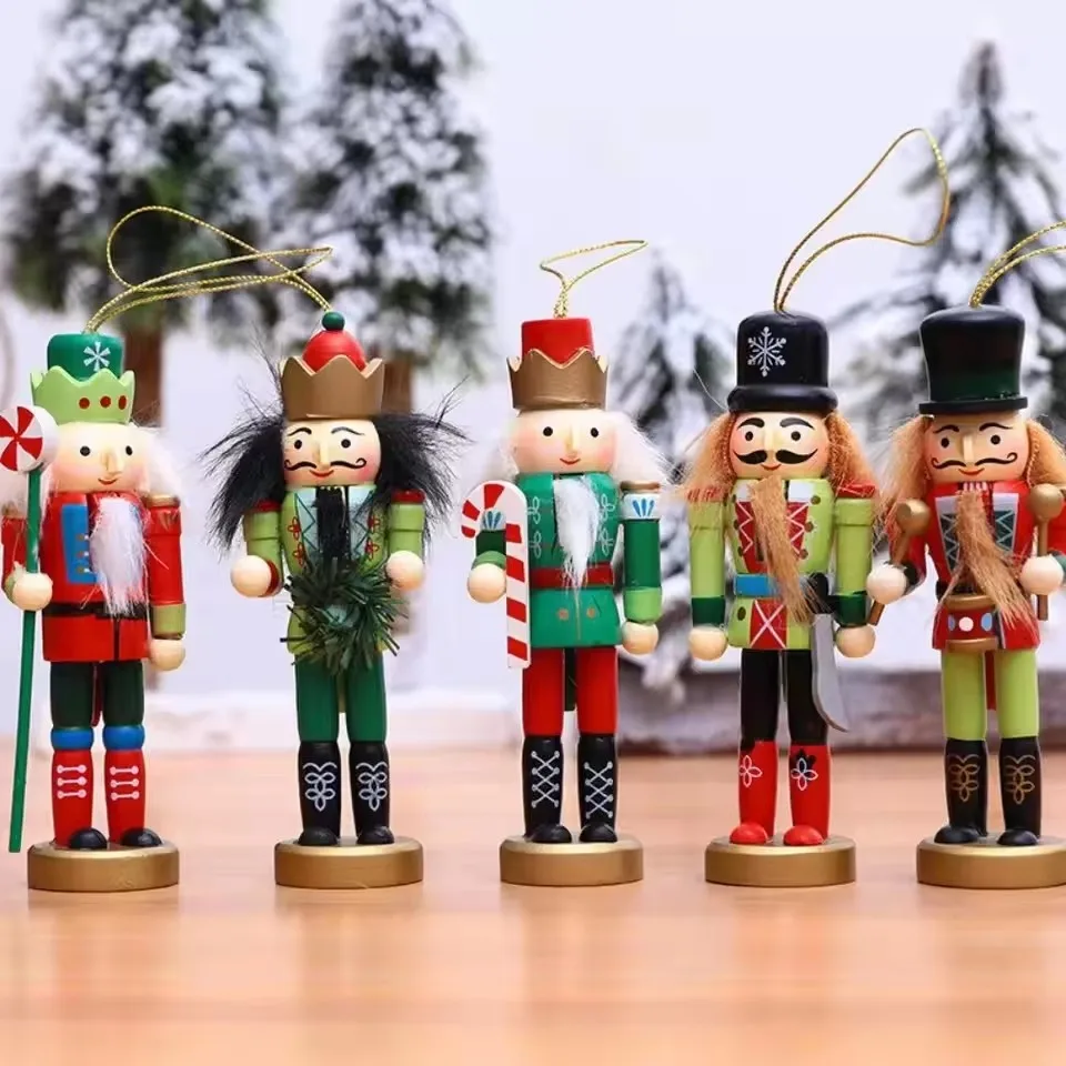 10/12/14cm Nutcracker Miniatures Pink Series Nutcracker Puppet Ornaments Desktop Decoration Cartoons Walnuts Soldiers Band Do