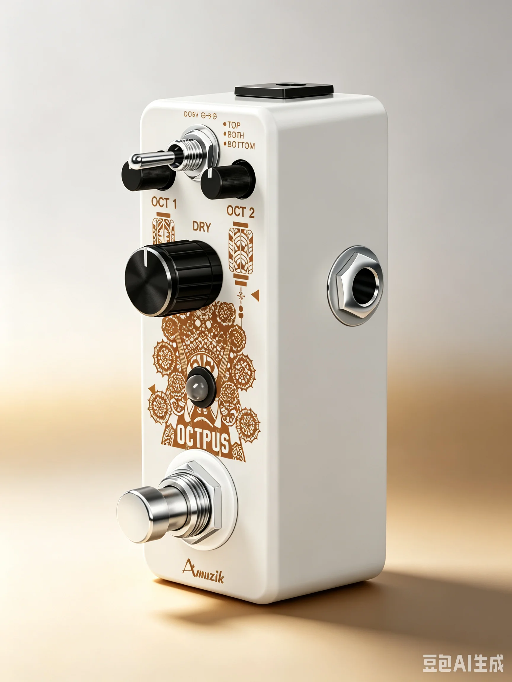 AMUZIK LEF-3806 Octpus Polyphonic Octave Guitar Effect Pedal, 3 Modes Top/Bottom/Both, 11 Octave Tone Presets, True Bypass