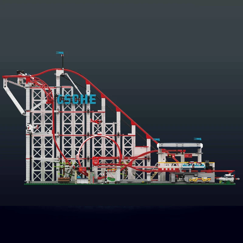 Molde rei 11014 bloco de construção de montanha russa técnica o conjunto de modelo de montanha russa motorizada compatível com brinquedos de tijolo 10261