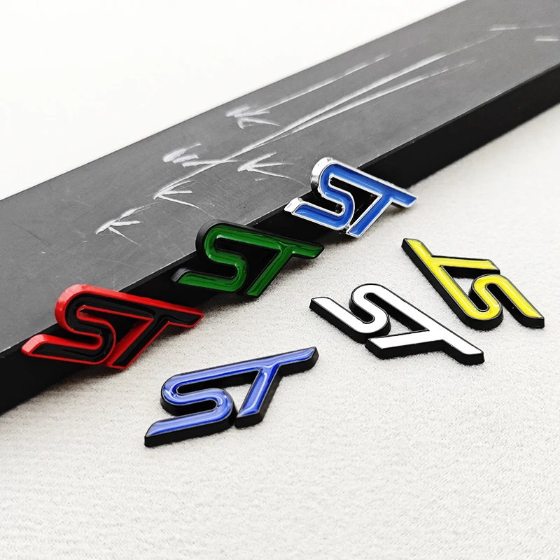 3D Metal Car Logo ST Steering Wheel Sticker Badge Emblem For Ford Focus 2 3 K2 MK3 MK7 Kuga Puma Explorer Fiesta Accessories view 3