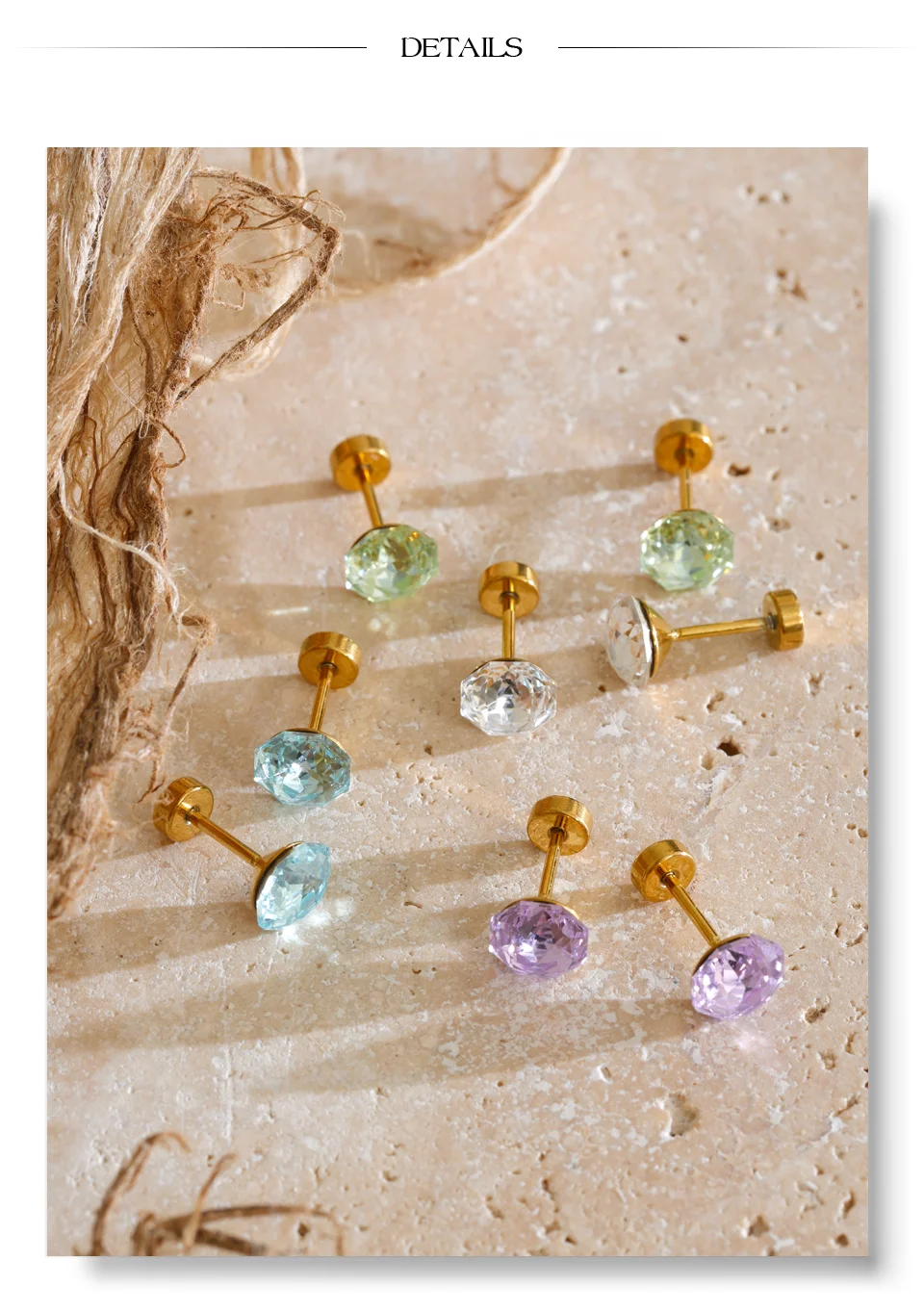 Yhpup 316 Edelstahl K9 Kristall Runde Flache Knorpel-Ohrringe für Frauen Mehrfarbig Glänzender Zarter Piercing-Schmuck – Detail 7