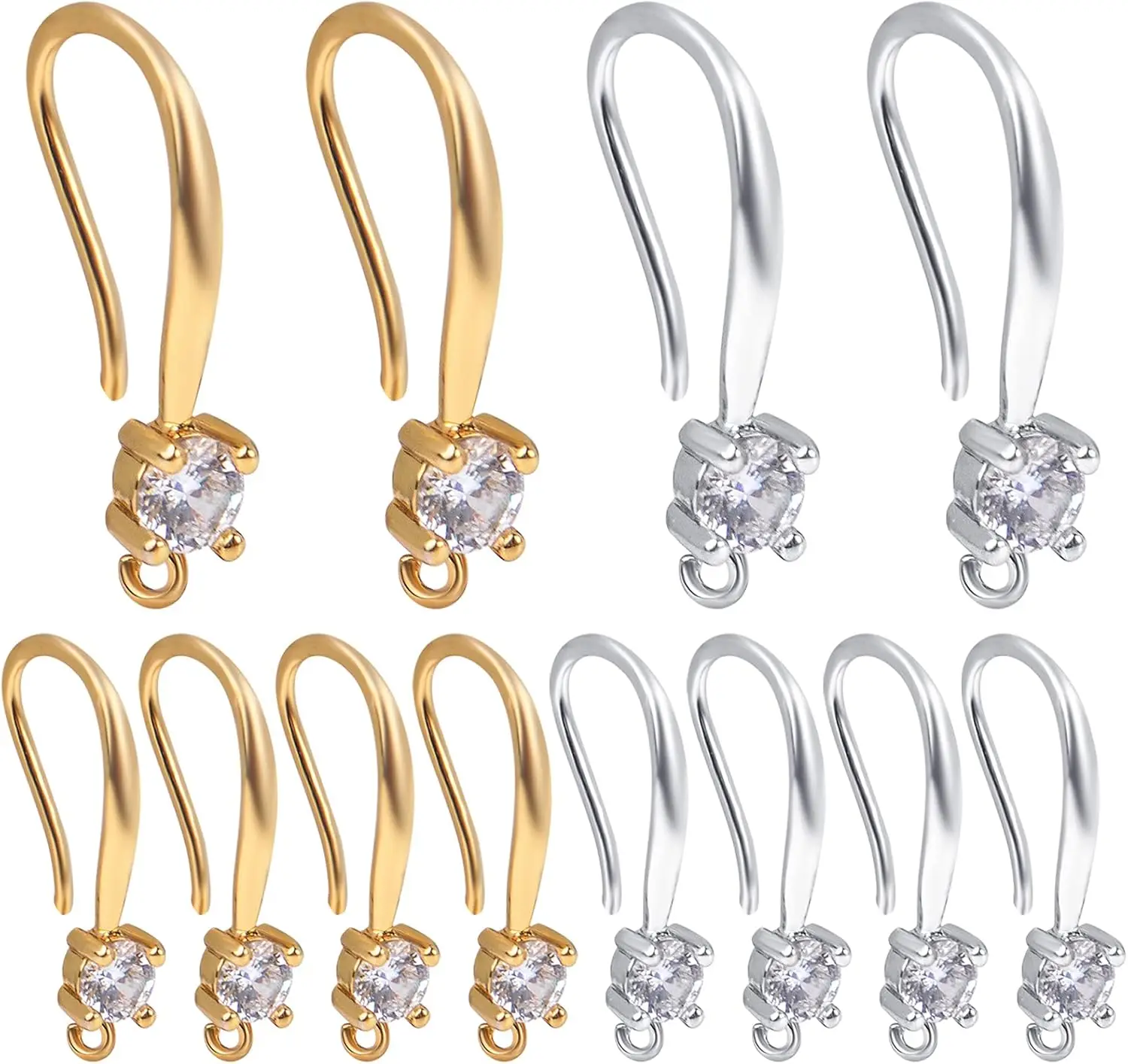 

12 шт. крючки для сережек с кубическим цирконием, провода для ушей с висячими петлями, разъемы для проводов для изготовления ювелирных изделий своими руками, сережек