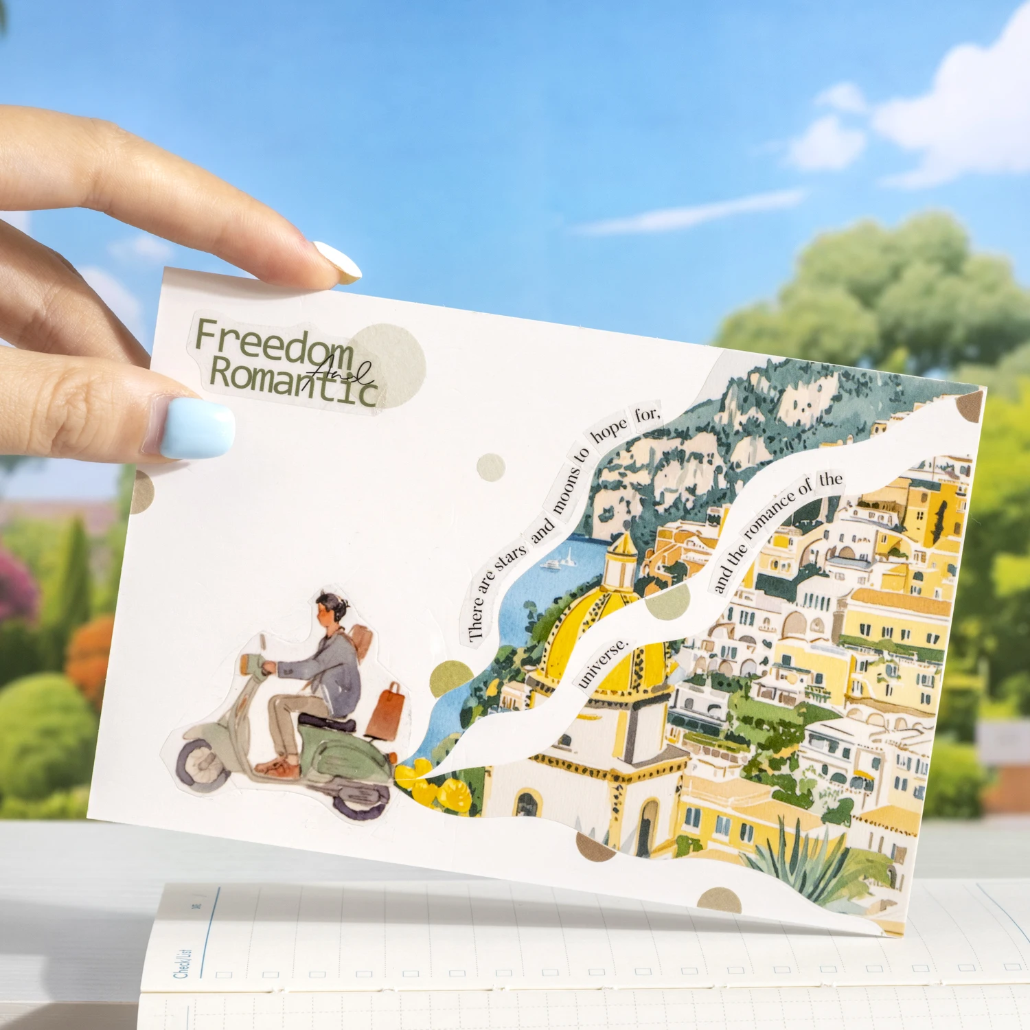 1 Roll Pedestrian PET Seamless Scene Washi Tape for DIY Scrapbooking Journal Collage Material Phone Case Notebook Decoration