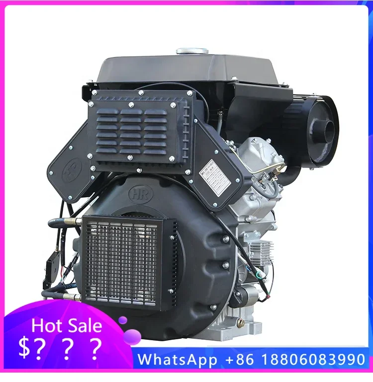 Hiearns 20h·p 25h·p 30h·p keyway shaft 36.5mm V twin die·sel engine 4 stroke air cooled 2 cylinder die·sel engine