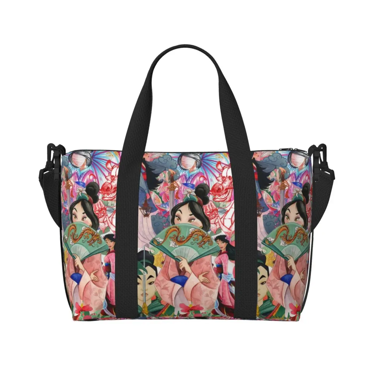 

Custom Large M-Mulan Cartoon Tote Bag Women Shopping Shoulder Gym Beach Travel Bag