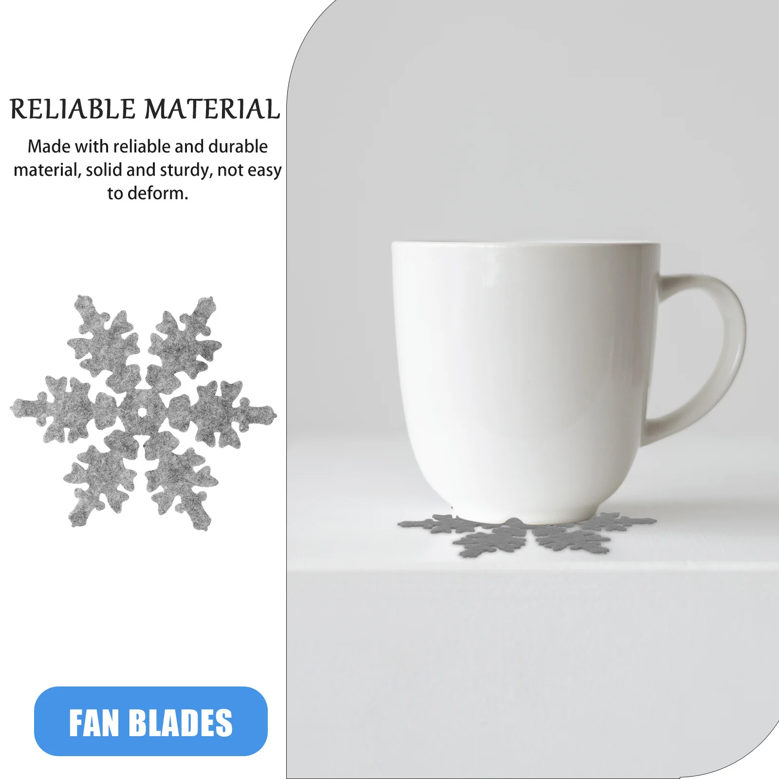 

8 Pcs Xmas Christmas Snowflakes Decors Decorations Felt Placemat Coffee Coasters Holiday Table