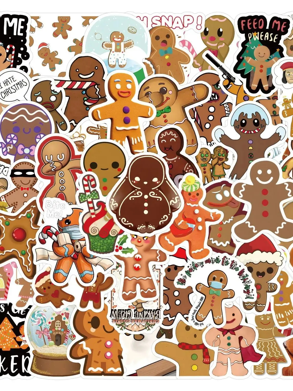 AliExpress GOGOTU 10/30/60PCS Gingerbread Man Stickers Christmas Decoration Decals Kids Toys Scrapbook Luggage Laptop Guitar Car Bike Skateboard