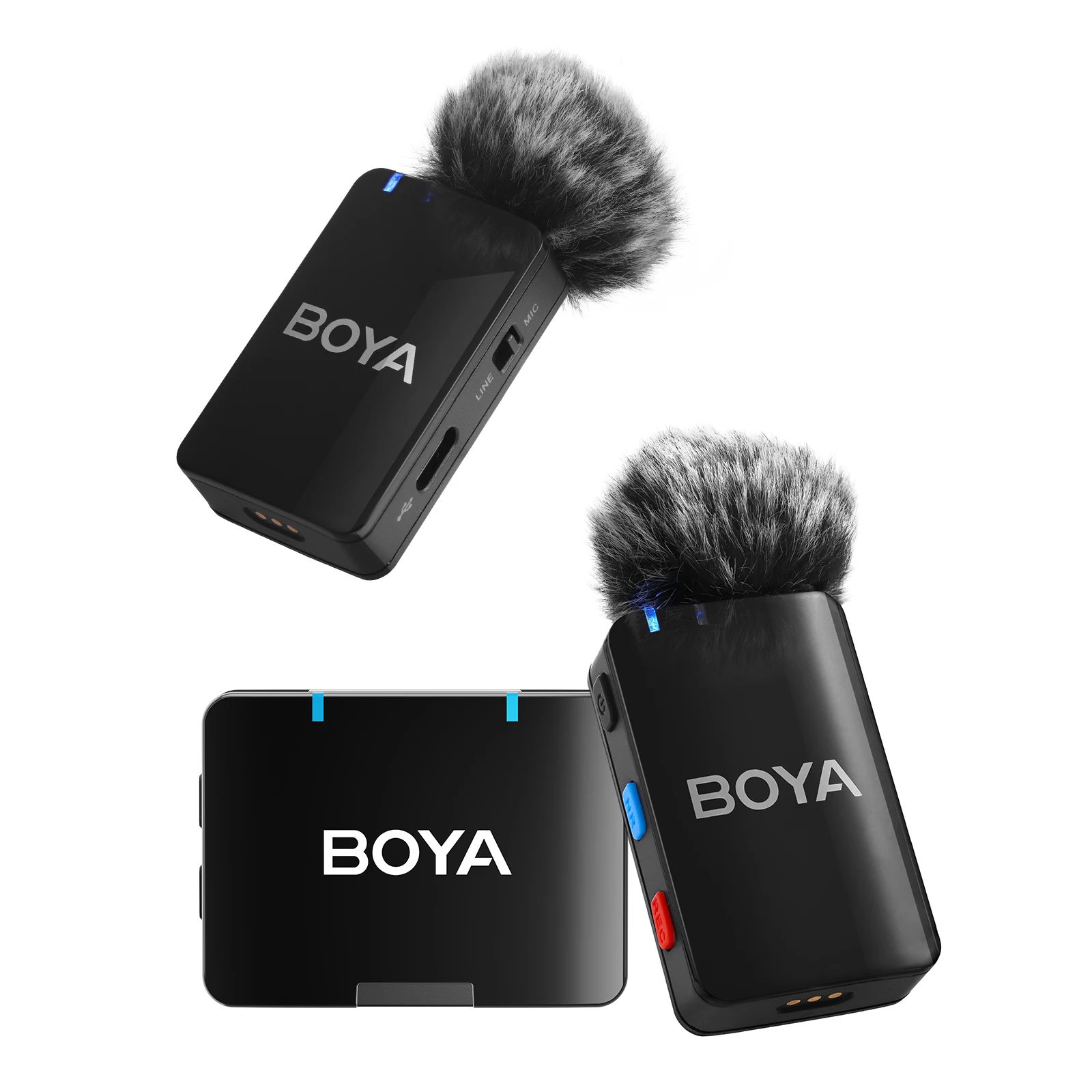 BOYA BOYAMIC-120 2.4G Wireless Microphone Clip-on Mic 300M Transmission 8G Memory Onboard Recording for iOS Android Smartphones