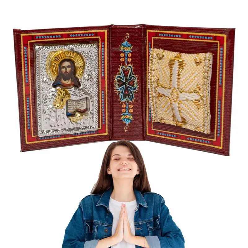 Amuleto de evangelio pequeño, decoración, amuleto de oración, pequeño evangelio con el Jesucristo contiene un amuleto en el evangelio en el