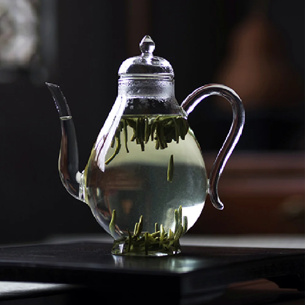 

Heat-Resistant Small Glass Teapot Suitable for Home Office Use Clear Handmade Tea Pot for Green Herbal Medicinal Loose Leaf Tea
