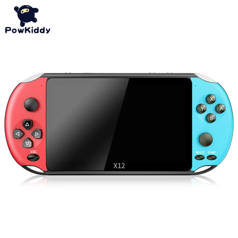 Powkiddy X12P 5.1Inch Screen Video Game Console 8G 32/64/128 Bit Support AV 3000+ Portable TV Handheld Game Console Kids Gifts