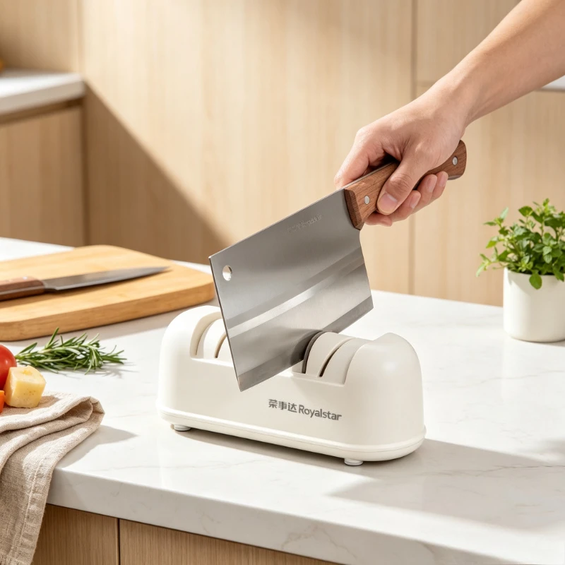 Wireless Rechargeable Electric Knife Sharpener, Portable Automatic Fast Sharpening , Strong Power Durable for Home Kitchen White