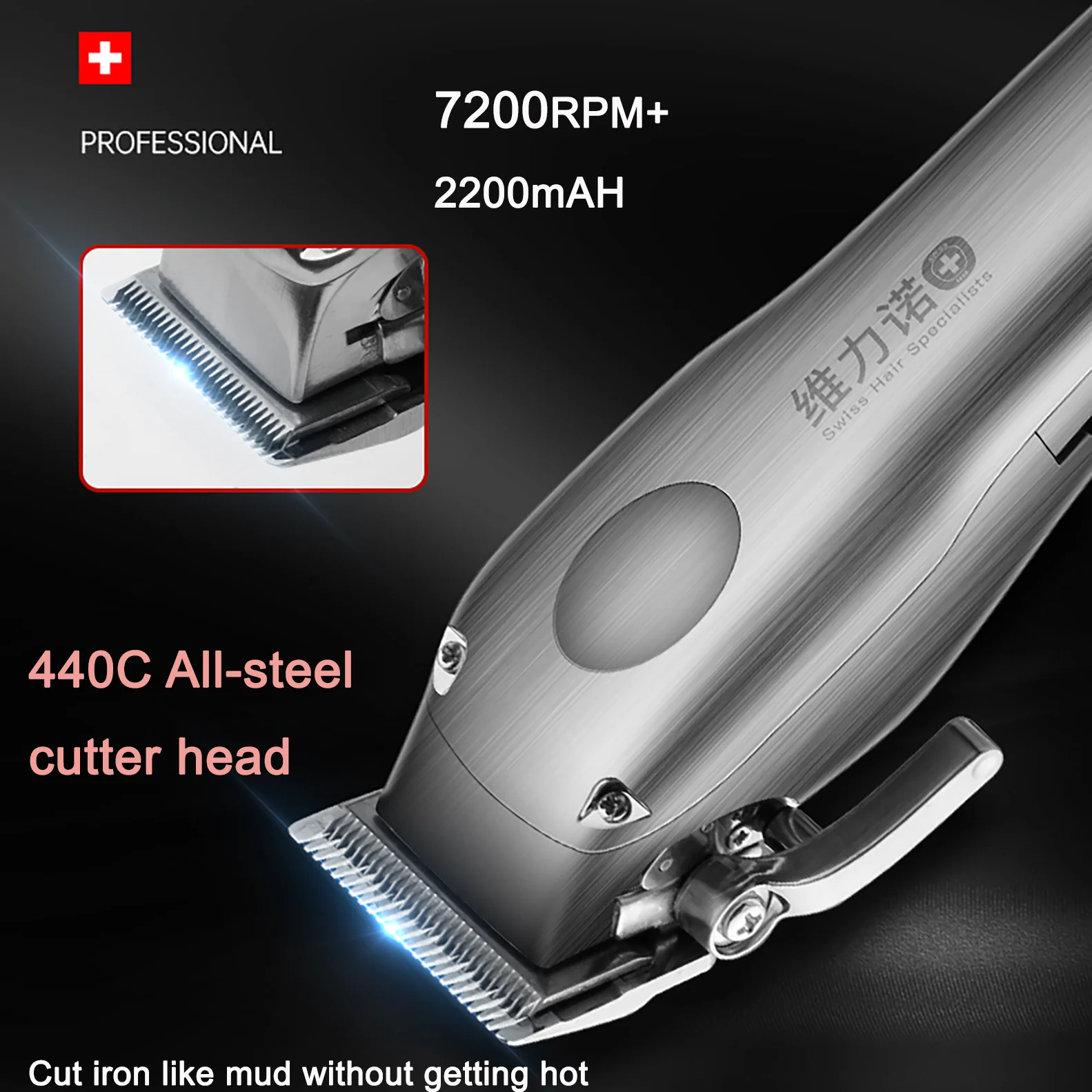 Professional Cordless Hair Clipper,Top Quality 0mm Haircut Machine,Hair Trimmer for Barbers,Stylists,Haircutting Machine Kit