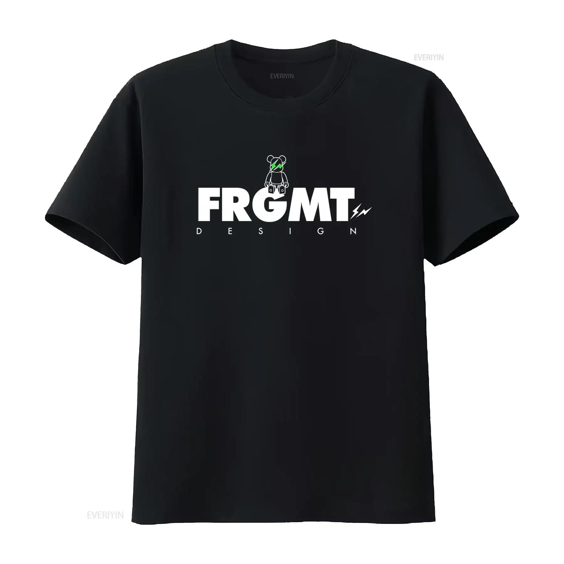 Fragment Design X Medicom Toy Be Rtee Frgmt Logo T Shirt for Fashionable Streetwear Enthusiasts vintage Washed Stylish