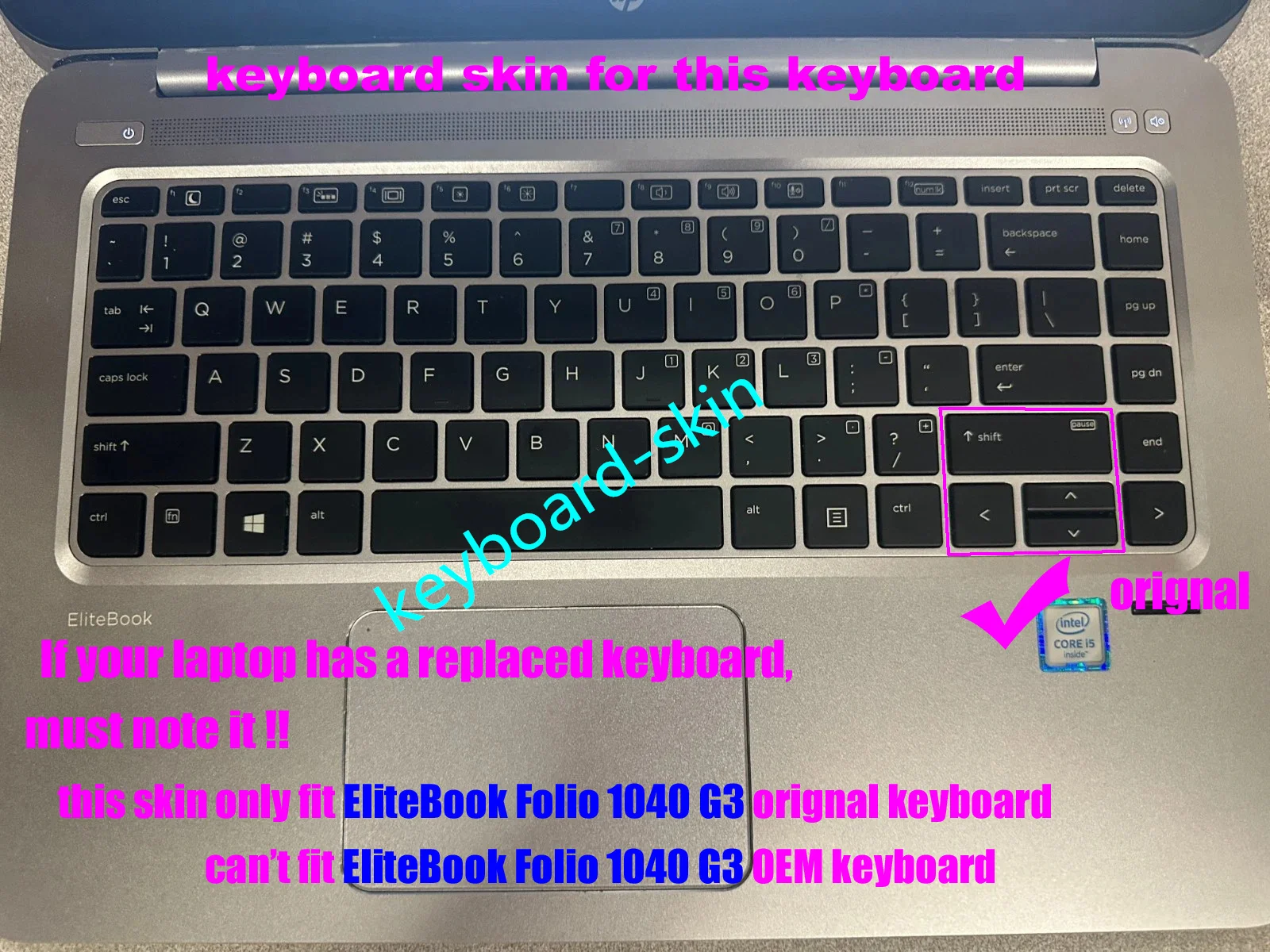 New US Keyboard Skin Cover for HP Zbook Studio G7/ G8 mobile Workstation EliteBook Folio 1040 G3 /HSTNN-Q99C,X360 1040 G7 G8
