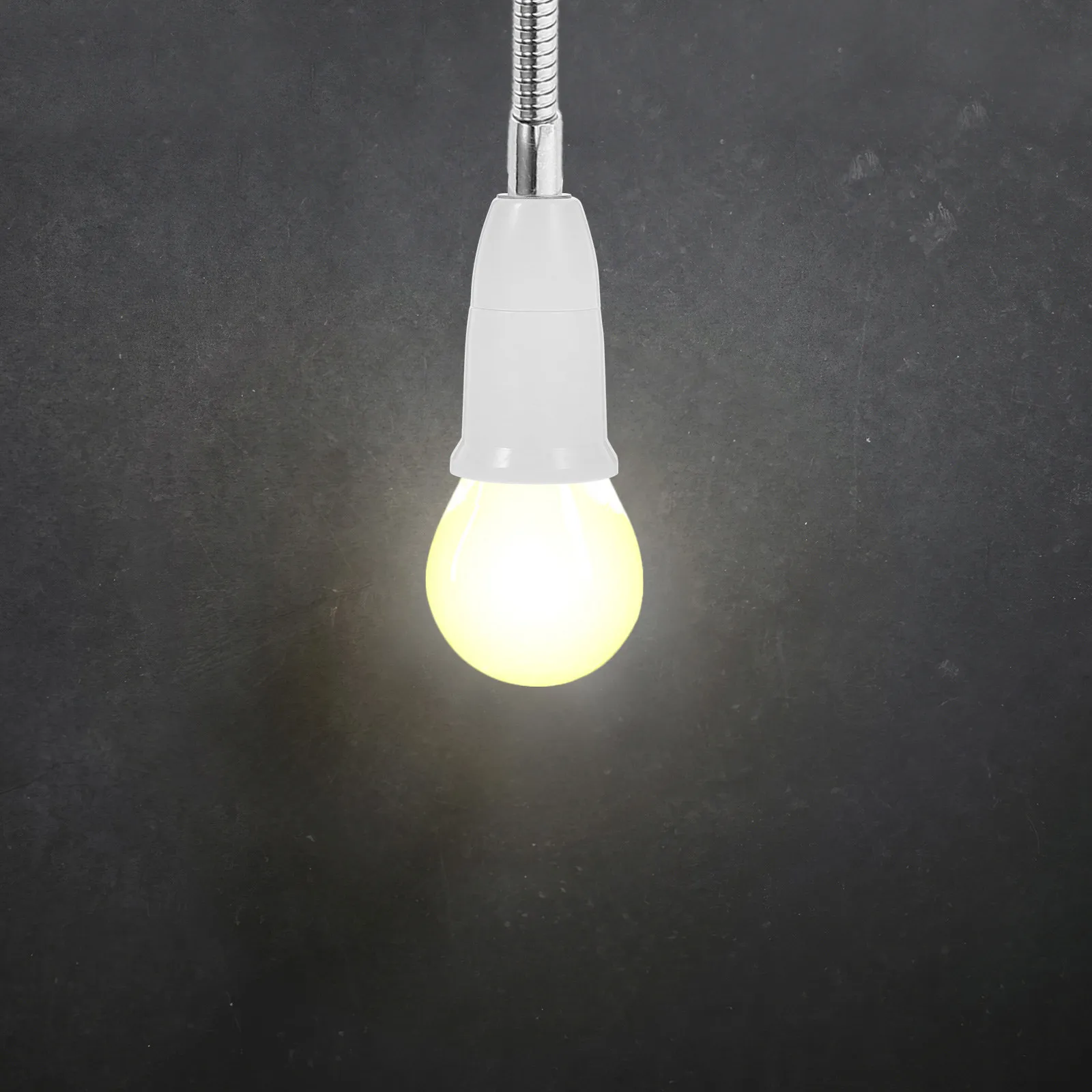 Flexible E27 Light Socket Extender Adapter with Swivel Angle Adjustment Extended Lamp Holder for Hard-to-Reach Areas Ceiling