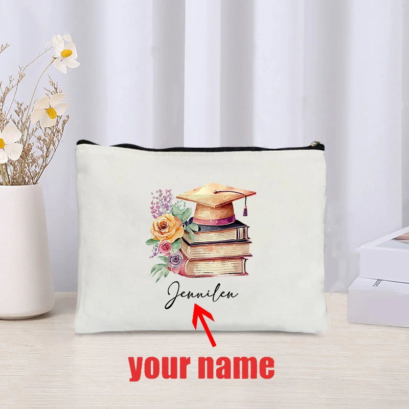 Personalized Graduation Gift for Teacher Custom Name Makeup Bag Senior Gift High School Grad Pencil Case College Graduation