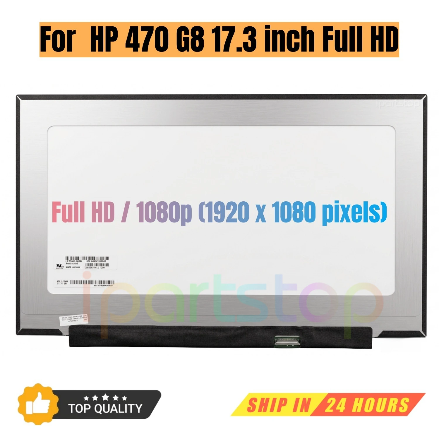 

iParts Replacement New Display for HP 470 G8 43A56EA 17.3 inch 1080p FHD IPS Laptop LED LCD Screen Panel OEM Non-Touch
