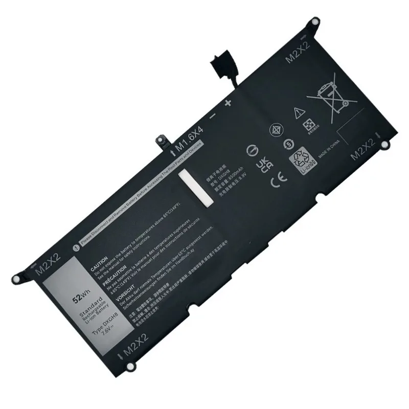 New DXGH8 Laptop Battery 7.6V 6500mAh for Dell Inspiron 7490 XPS 13 9370 9380 7390 Vostro 5390 5391 HK6N5 Latitude 3301 3311