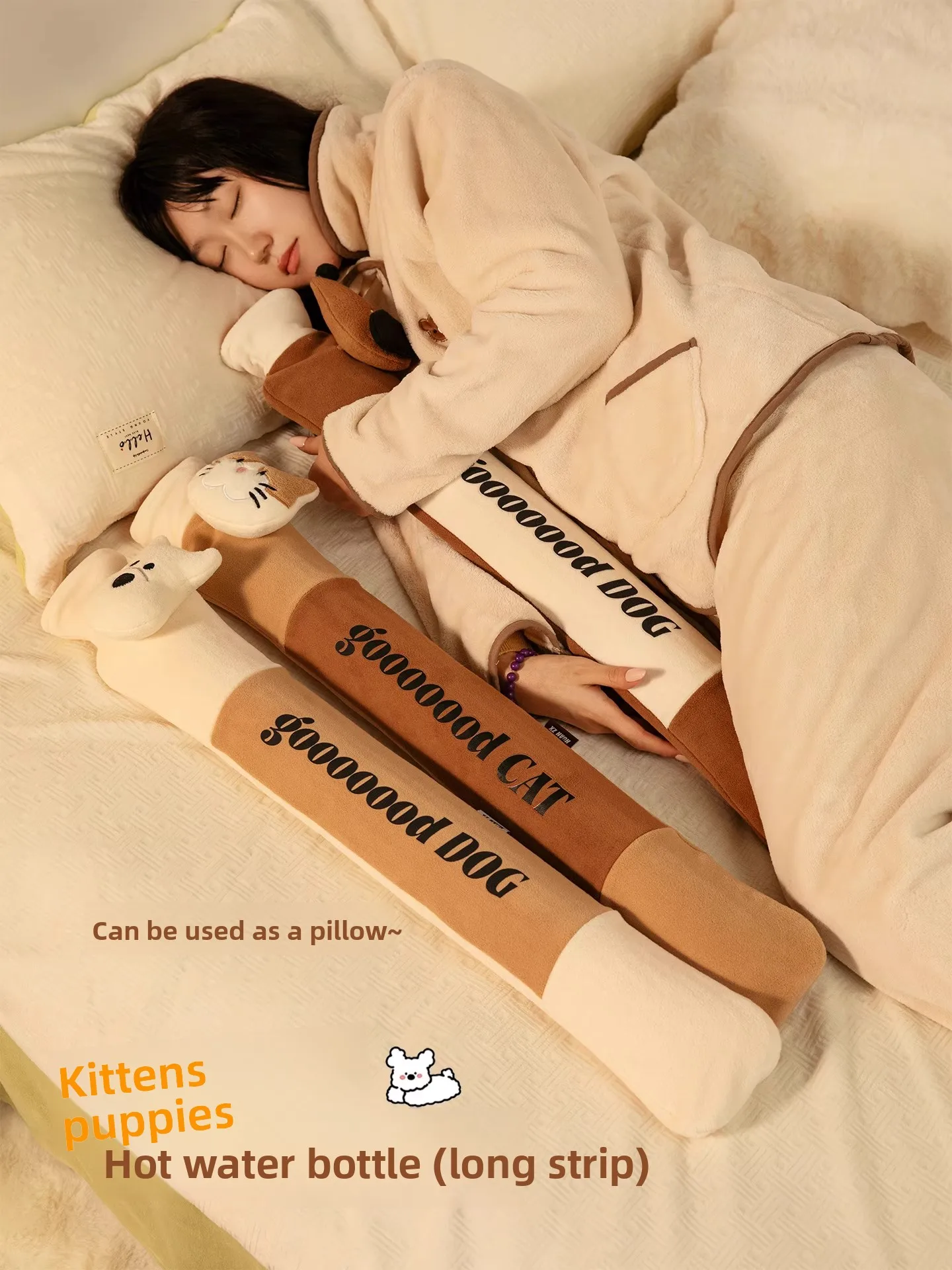 

Новинка 2025, длинная сумка для горячей воды большого размера, женская грелка, грелка для рук, рассеиватель масла, мультяшный дизайн, домашнее использование