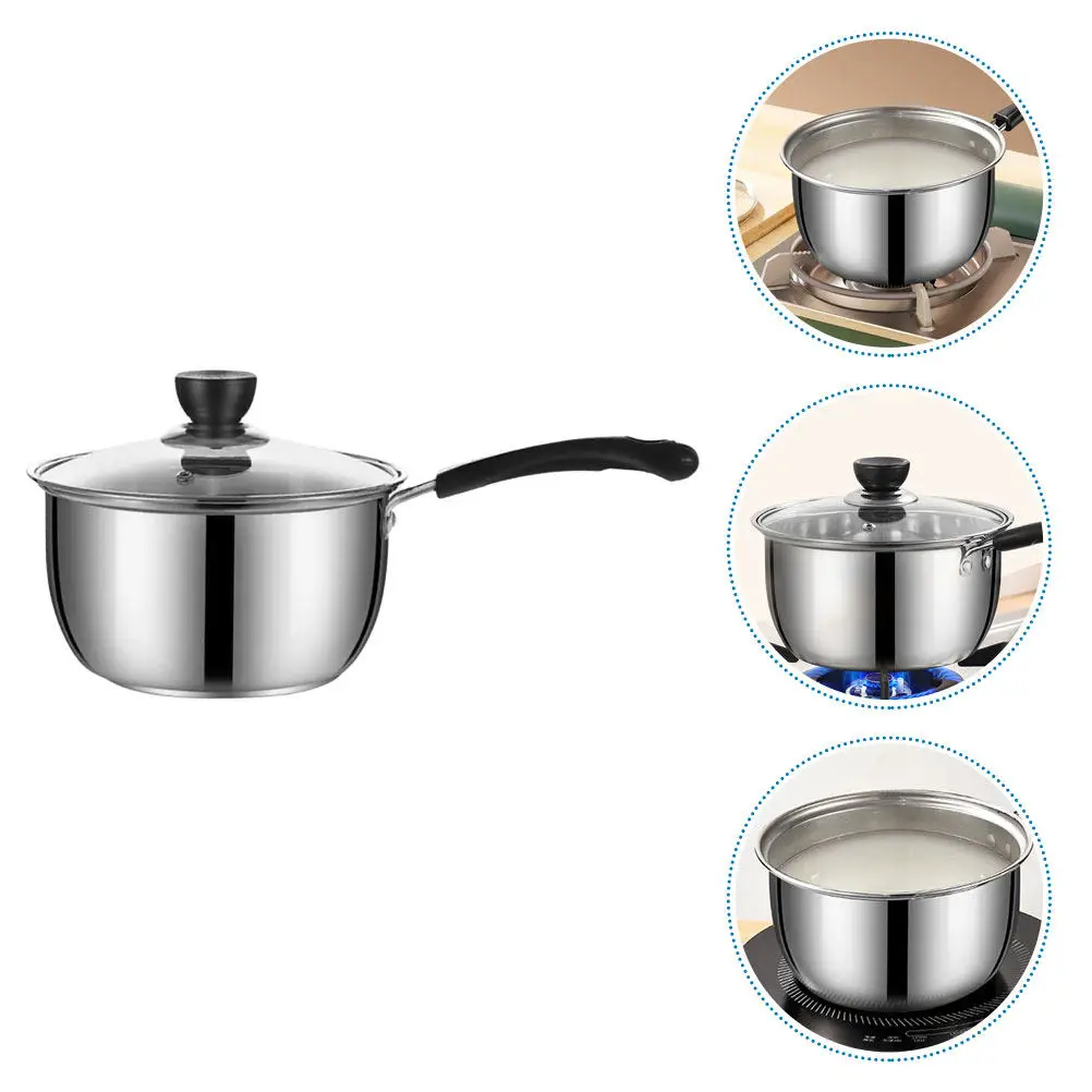 Olla para leche antiadherente engrosada, cacerola pequeña para cocinar sopa y hervir leche, sartén de cocina ligera y de alta eficiencia térmica