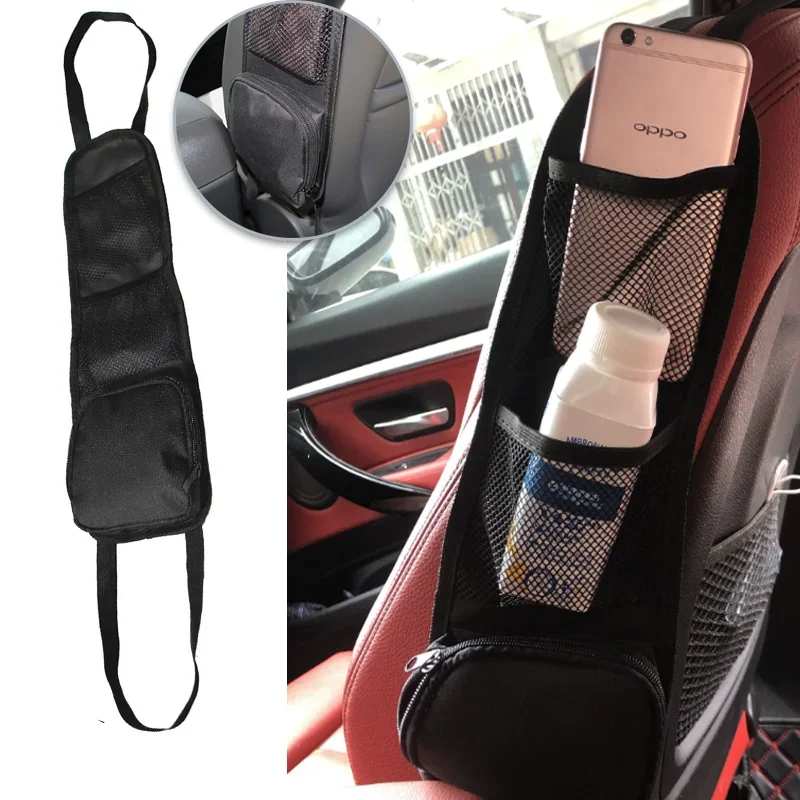 

1pcs Car Seat Back Hanging Bag Oxford Cloth Waterproof Thermal Pressure Resistant Handle Side Storage Bag Vehicle Compression